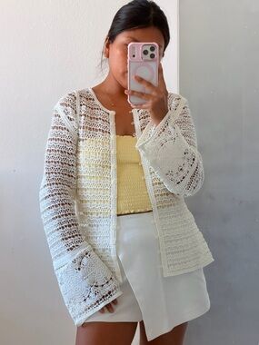 Zara White Asymmetrical Skort